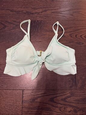 Xhilaration Mint Green Tie-Front Bikini Top
